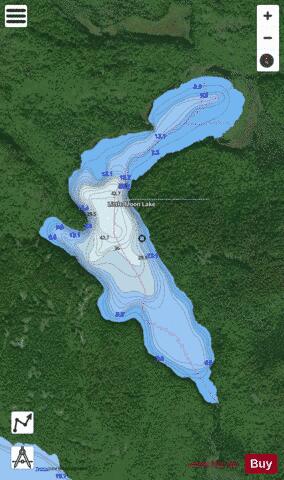 Little Moon Lake depth contour Map - i-Boating App - Satellite