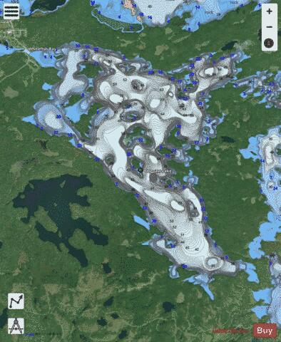 Dogpaw Lake depth contour Map - i-Boating App - Satellite