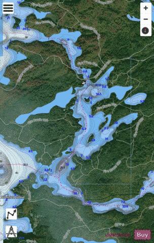 Catchacoma Narrows depth contour Map - i-Boating App - Satellite