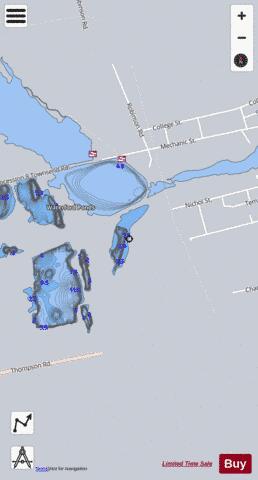 Waterford Ponds (Indian Pond) depth contour Map - i-Boating App - Satellite