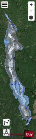 Windigo Lake depth contour Map - i-Boating App - Satellite