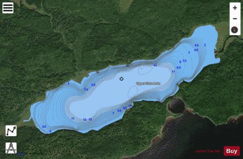 Upper Slate Lake depth contour Map - i-Boating App - Satellite