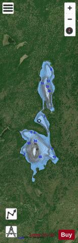 Hunters Lakes depth contour Map - i-Boating App - Satellite