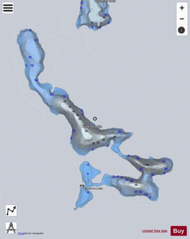 Reserve Lake depth contour Map - i-Boating App - Satellite