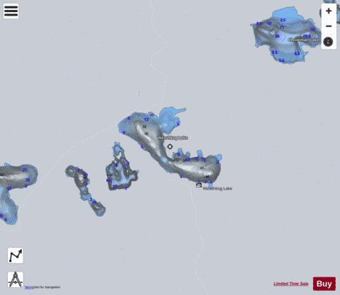 Weashkog L. depth contour Map - i-Boating App - Satellite