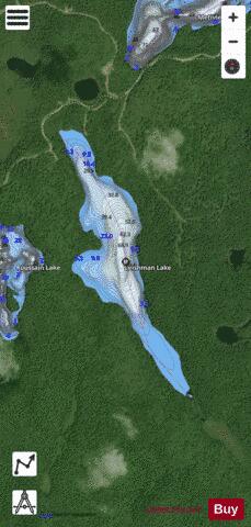 Leishman Lake depth contour Map - i-Boating App - Satellite