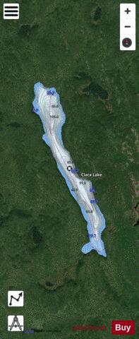Clara Lake depth contour Map - i-Boating App - Satellite