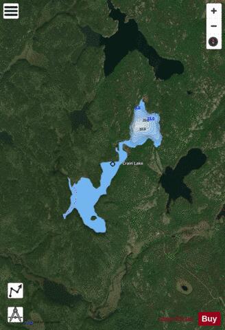 Crain Lake depth contour Map - i-Boating App - Satellite