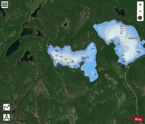 Oval Lake depth contour Map - i-Boating App - Satellite