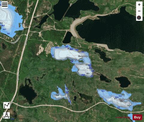 Cinder Lake depth contour Map - i-Boating App - Satellite