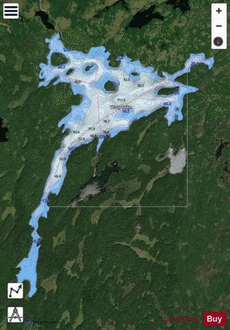 Wavy Lake depth contour Map - i-Boating App - Satellite