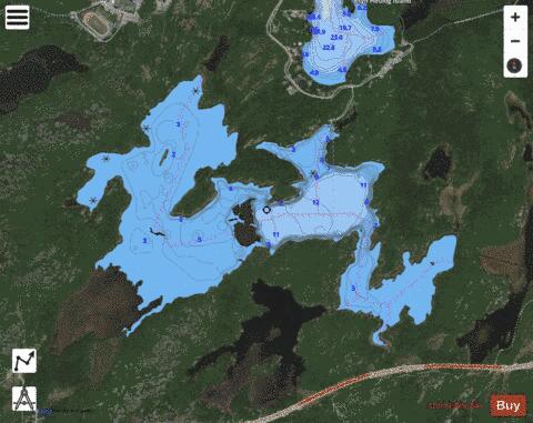 Lake Laurentian depth contour Map - i-Boating App - Satellite