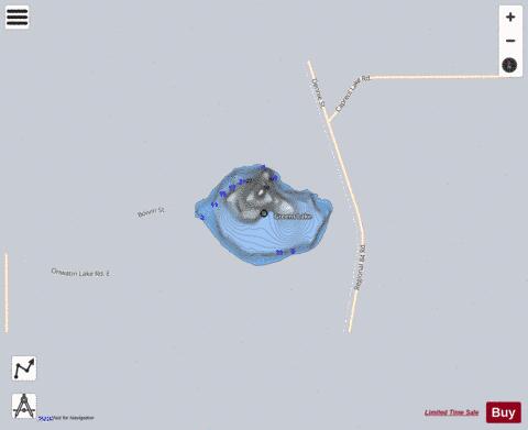 Greens Lake depth contour Map - i-Boating App - Satellite