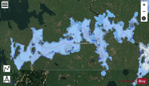 West Jackfish Lake depth contour Map - i-Boating App - Satellite