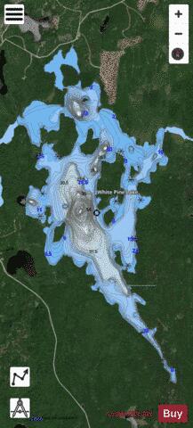 White Pine Lake depth contour Map - i-Boating App - Satellite