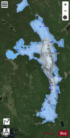 Bowland Lake depth contour Map - i-Boating App - Satellite