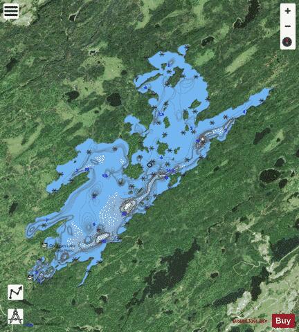 Onaman Lake depth contour Map - i-Boating App - Satellite