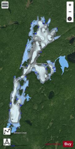 McEwen Lake depth contour Map - i-Boating App - Satellite