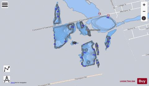 Waterford Ponds depth contour Map - i-Boating App - Satellite