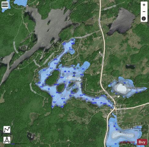 McKellar Lake depth contour Map - i-Boating App - Satellite