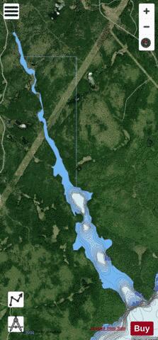 Lower Hay Lake depth contour Map - i-Boating App - Satellite