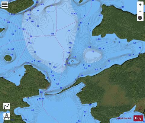 Cat Lake depth contour Map - i-Boating App - Satellite
