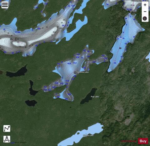 McEdwards Lake depth contour Map - i-Boating App - Satellite