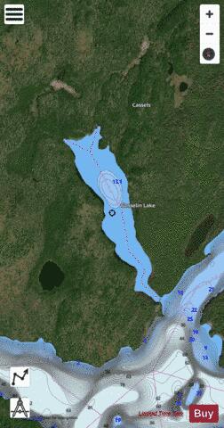 Gosselin Lake depth contour Map - i-Boating App - Satellite