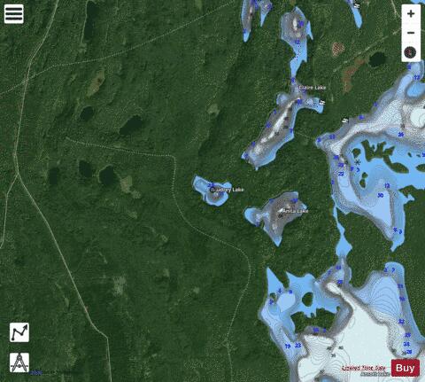 Audrey Lake depth contour Map - i-Boating App - Satellite