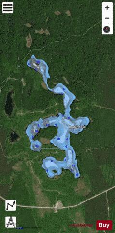 Beulah Lake depth contour Map - i-Boating App - Satellite