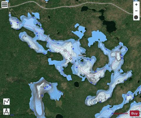 Blue Lake A depth contour Map - i-Boating App - Satellite