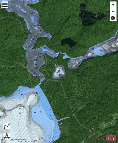 Bluepaint Lake depth contour Map - i-Boating App - Satellite
