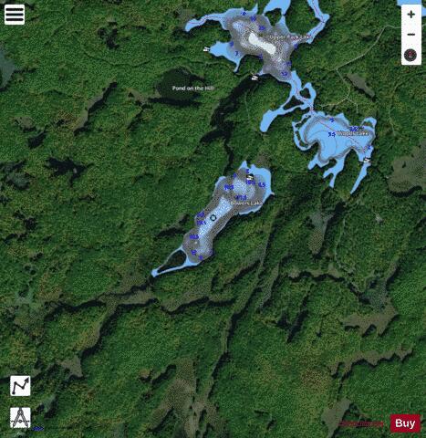 Bowers Lake depth contour Map - i-Boating App - Satellite