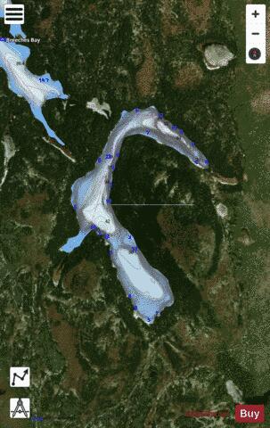 Breeches Lake depth contour Map - i-Boating App - Satellite
