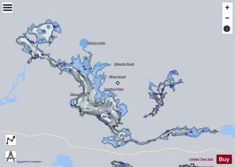 Banning Lake +  + Calm Lake depth contour Map - i-Boating App - Satellite