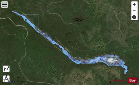 Crane Lake depth contour Map - i-Boating App - Satellite