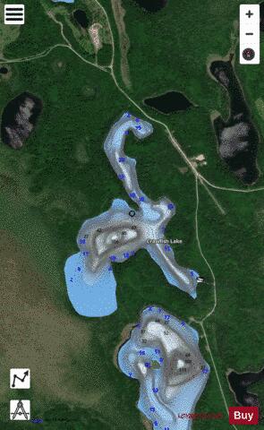 Crawfish Lake depth contour Map - i-Boating App - Satellite