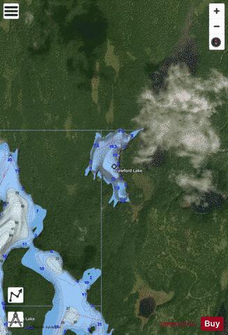 Crawford Lake depth contour Map - i-Boating App - Satellite