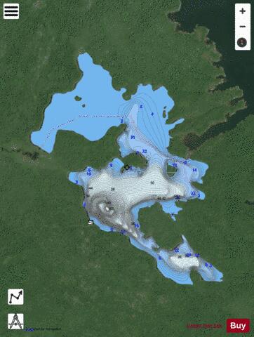 Dead Otter Lake A depth contour Map - i-Boating App - Satellite