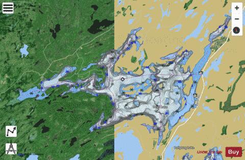 Devil Lake depth contour Map - i-Boating App - Satellite