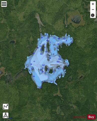 Devon Lake depth contour Map - i-Boating App - Satellite