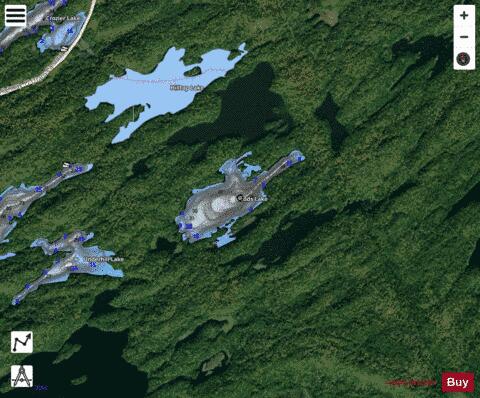 Dodds Lake depth contour Map - i-Boating App - Satellite