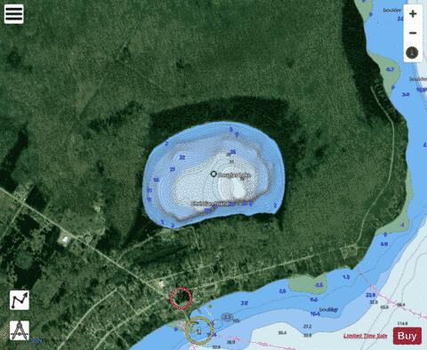 Douglas Lake depth contour Map - i-Boating App - Satellite