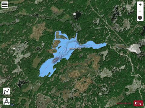 Dumbell Lake depth contour Map - i-Boating App - Satellite