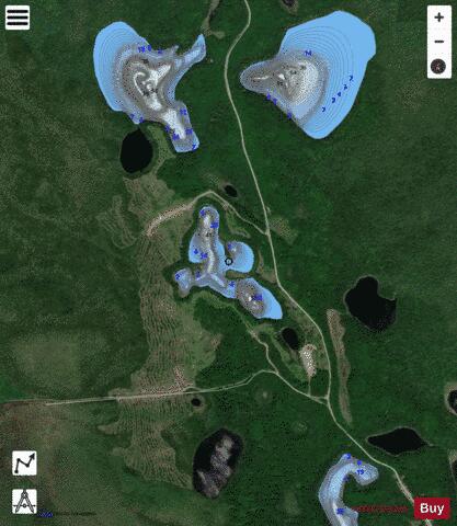 Emerald Lake Duff depth contour Map - i-Boating App - Satellite