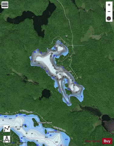 Emsdale Lake depth contour Map - i-Boating App - Satellite