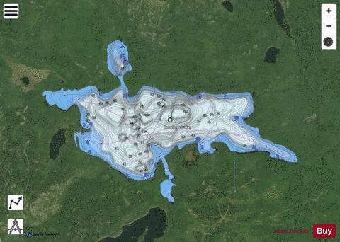Fearless Lake depth contour Map - i-Boating App - Satellite