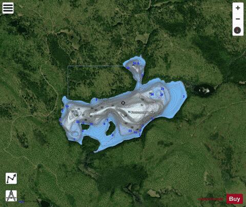 Fourcorner Lake depth contour Map - i-Boating App - Satellite