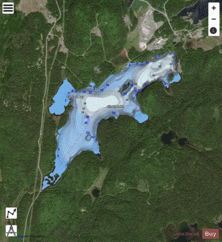 Giroux Lake depth contour Map - i-Boating App - Satellite