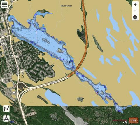 Gull Lake depth contour Map - i-Boating App - Satellite